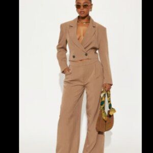 Becca Pinstripe Blazer Pant Set